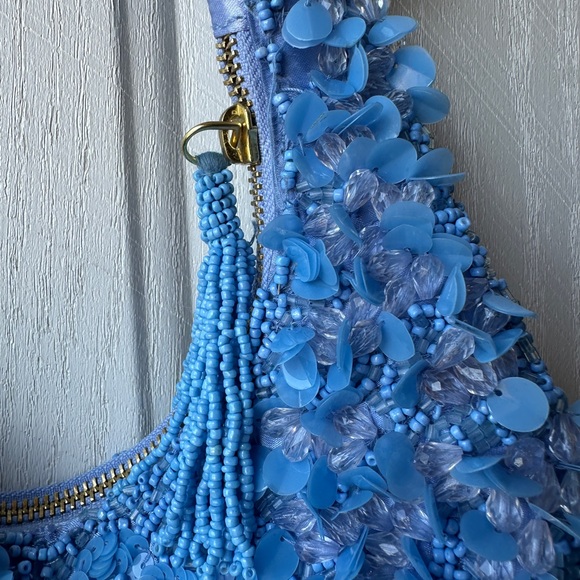 Viral Blue Beaded Purse made in India - Picture 4 of 4